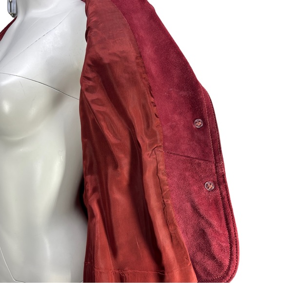 VTG 70's Burgundy/Maroon Suede WINLIT By Listeff Fashions Inc. Jacket VTG Sz 6 - Picture 10 of 12